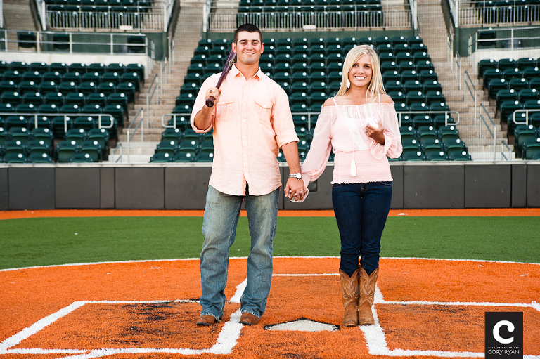 baseball engagement photos