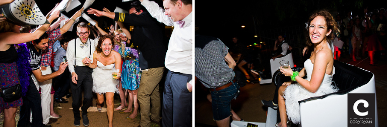 wedding pedicab exit in Austin, TX