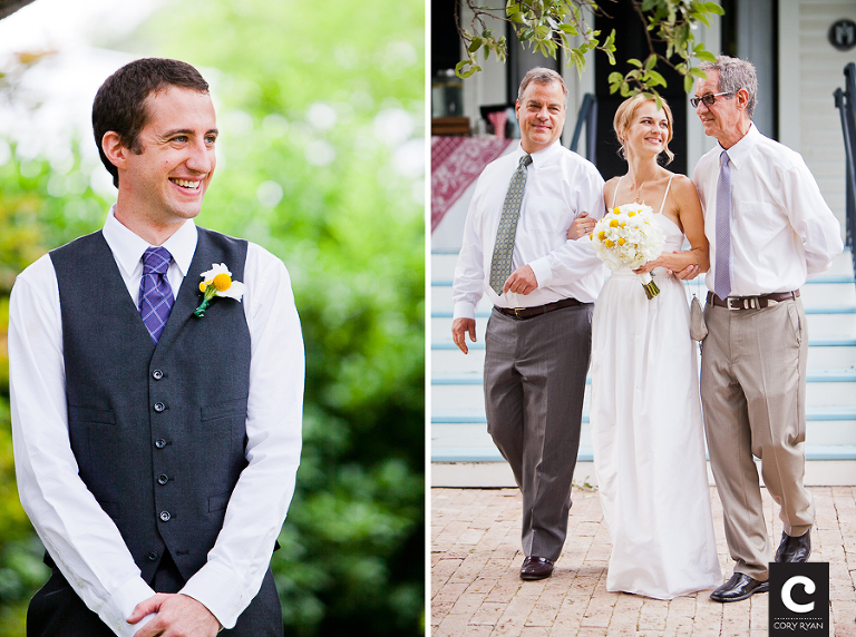 groom waiting for bride at the altar
