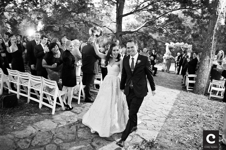 bride and groom exit