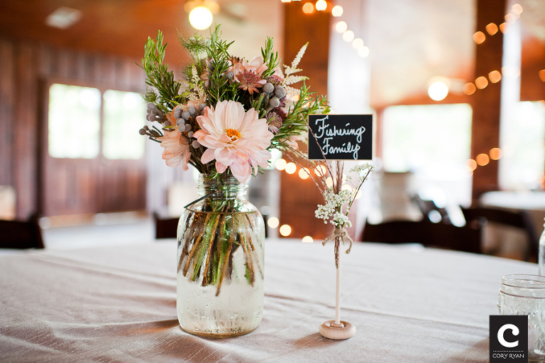 pink gerber daisy berry herb centerpiece