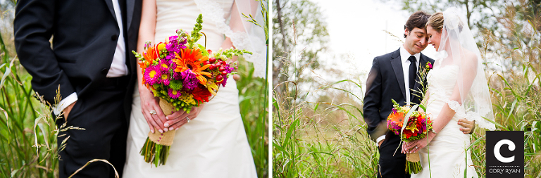 orange yellow fuchsia red bridal bouquet
