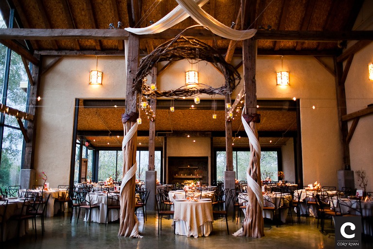 candle lit wedding reception