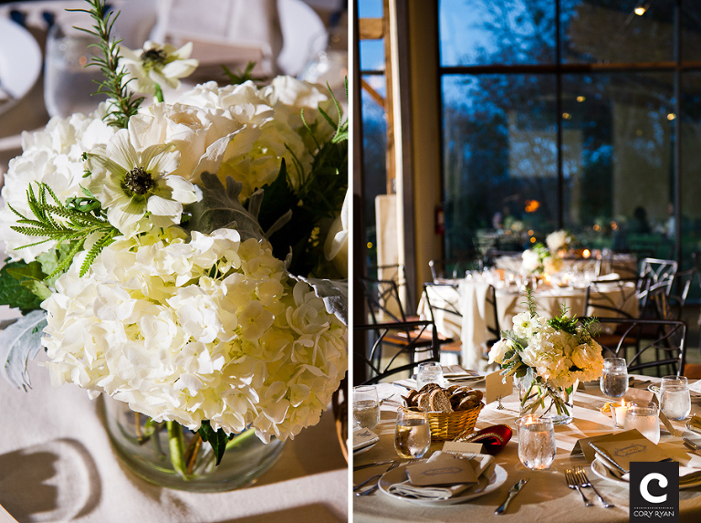 white flower centerpieces