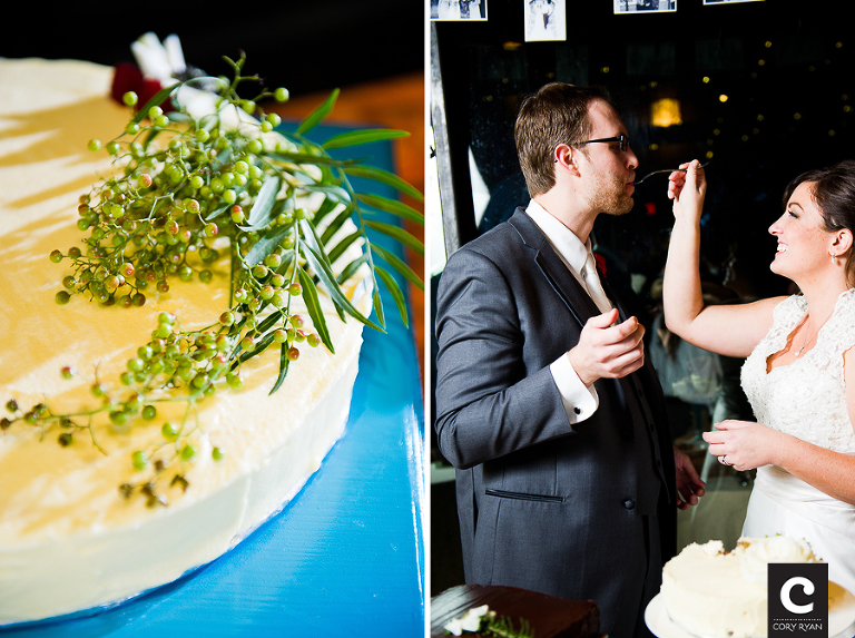 cutting the cake