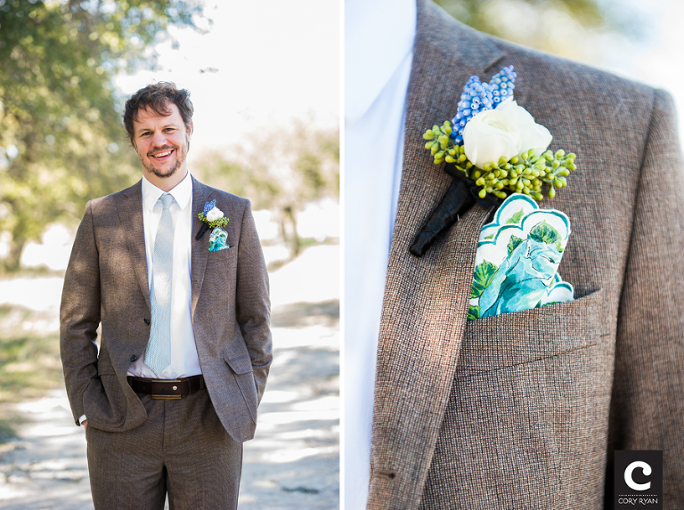 tan tweed groom suit