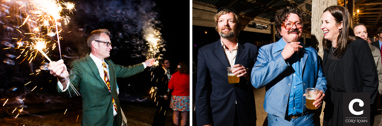 wedding sparklers and adam bork