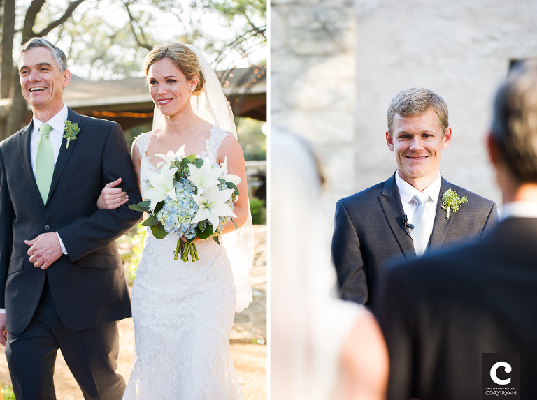father walking the bride down the aisle