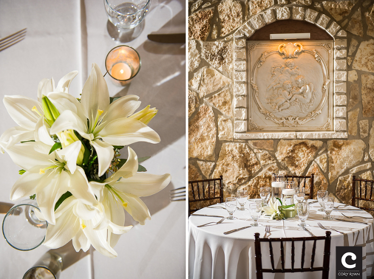 white lily table centerpieces
