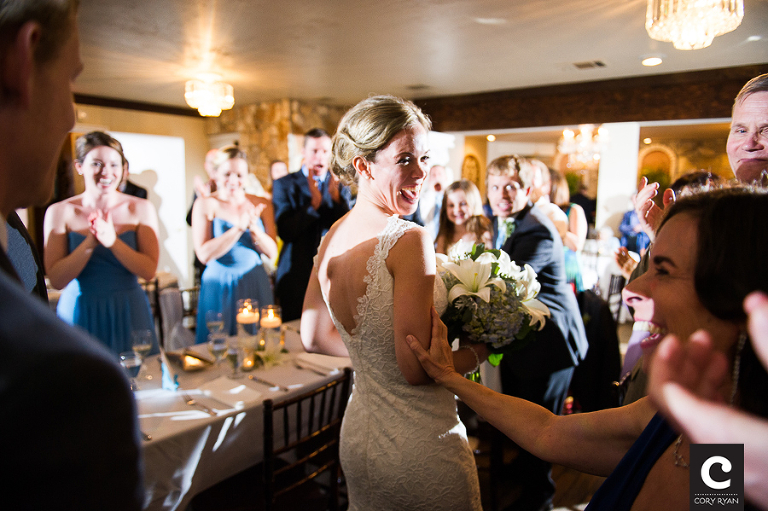 bride and her mom before toasts