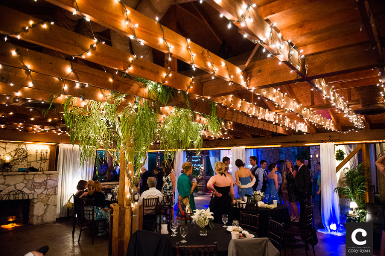 twinkle light wedding reception