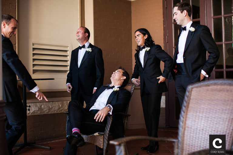 candid groomsmen