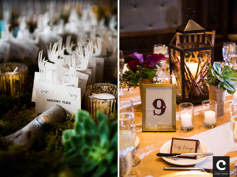 antler table setting cards