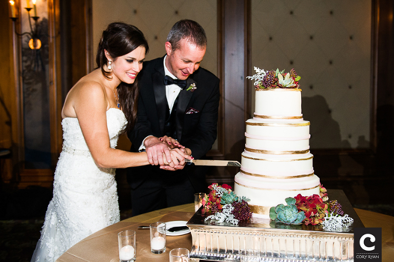 cutting the cake