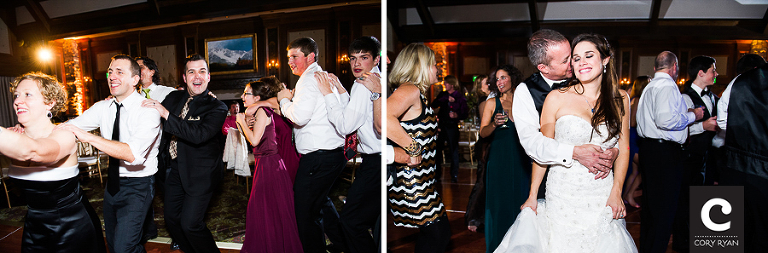 groom hugging bride on the dance floor