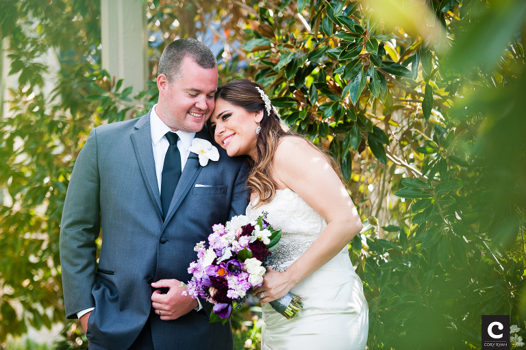 purple and white orchid bouquet