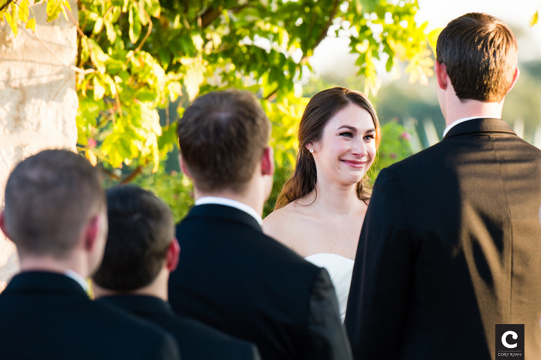 bride crying ceremony vows