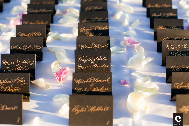 seating table card calligraphy