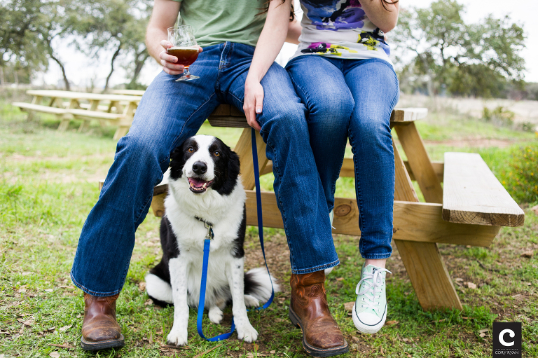 engagement photos with dog