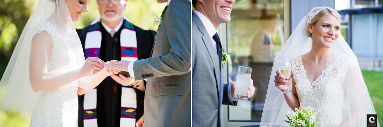 happy couple right after getting marries