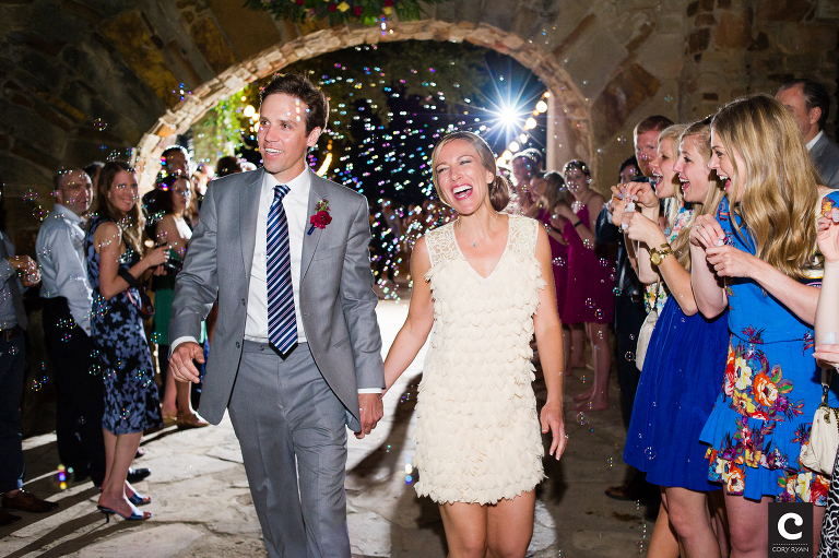 wedding bubble exit
