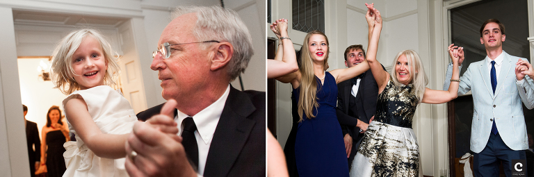 dad dancing with flowergirl
