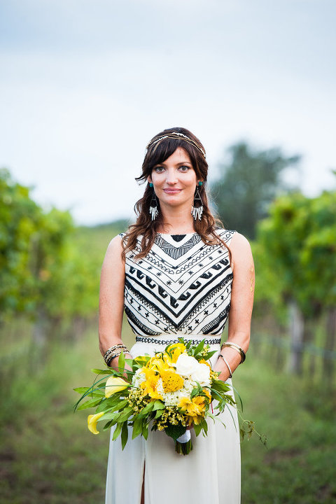 Boho Geometric wedding dress