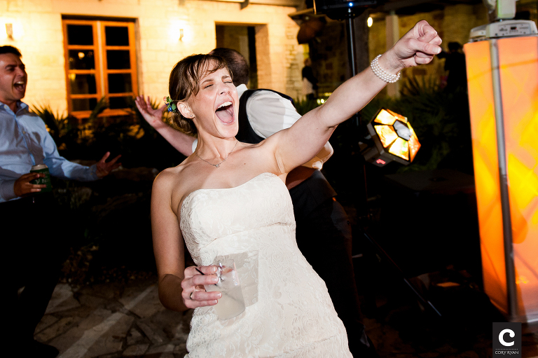 bride going crazy on dance floor