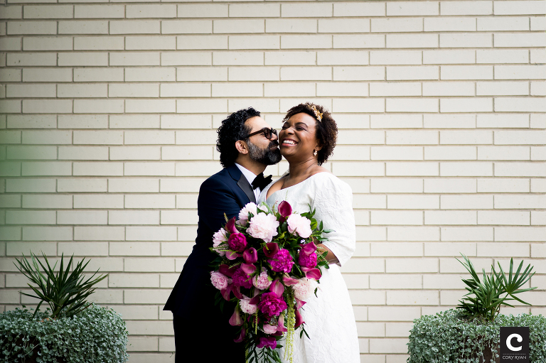 happy bride and groom 