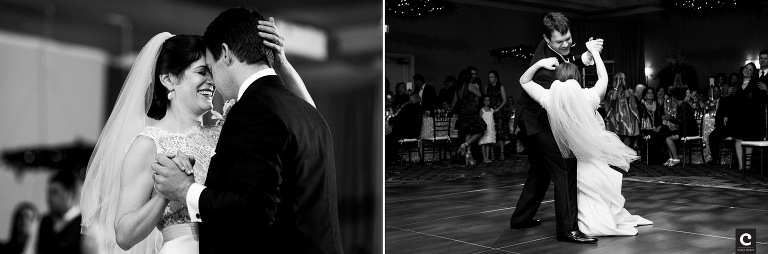 groom dips the bride