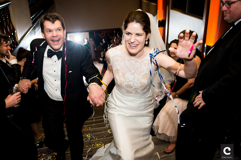 wedding streamer exit; Jewish wedding at Four Seasons Hotel