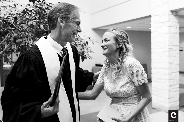 bride with pastor
