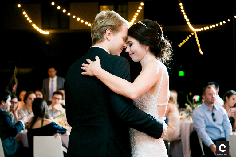 first dance with string lights