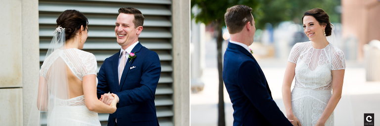 grooms reaction at first look photo