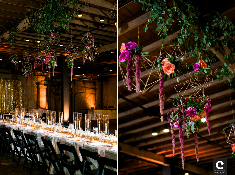ceiling suspended wedding flowers bouquets of austin