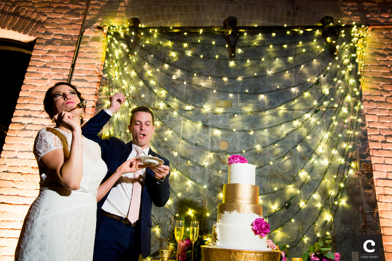metallic gold cake