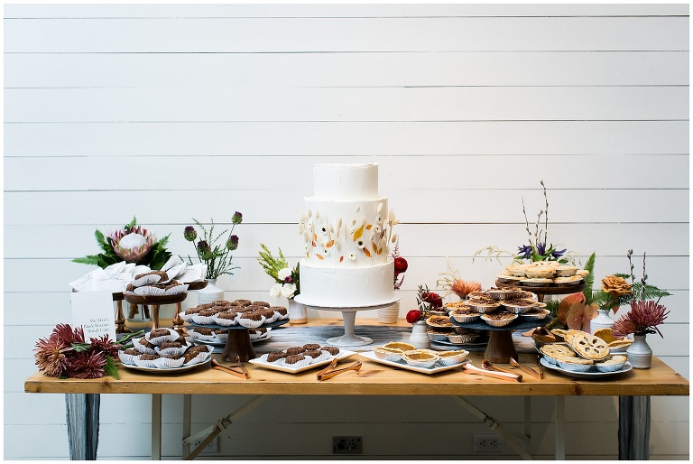 boho cake and dessert table
