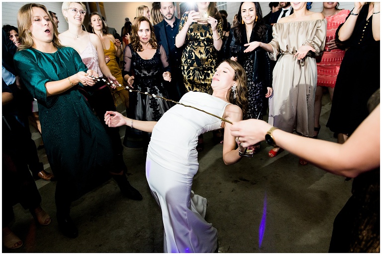bride doing the limbo