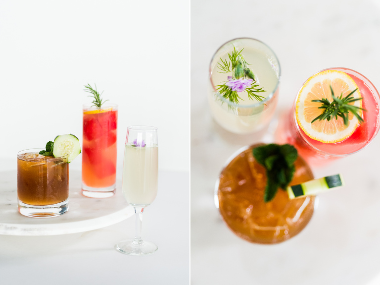 Homemade wedding cocktails