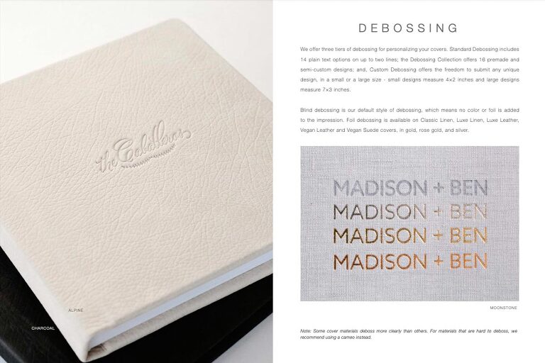 wedding album imprint options