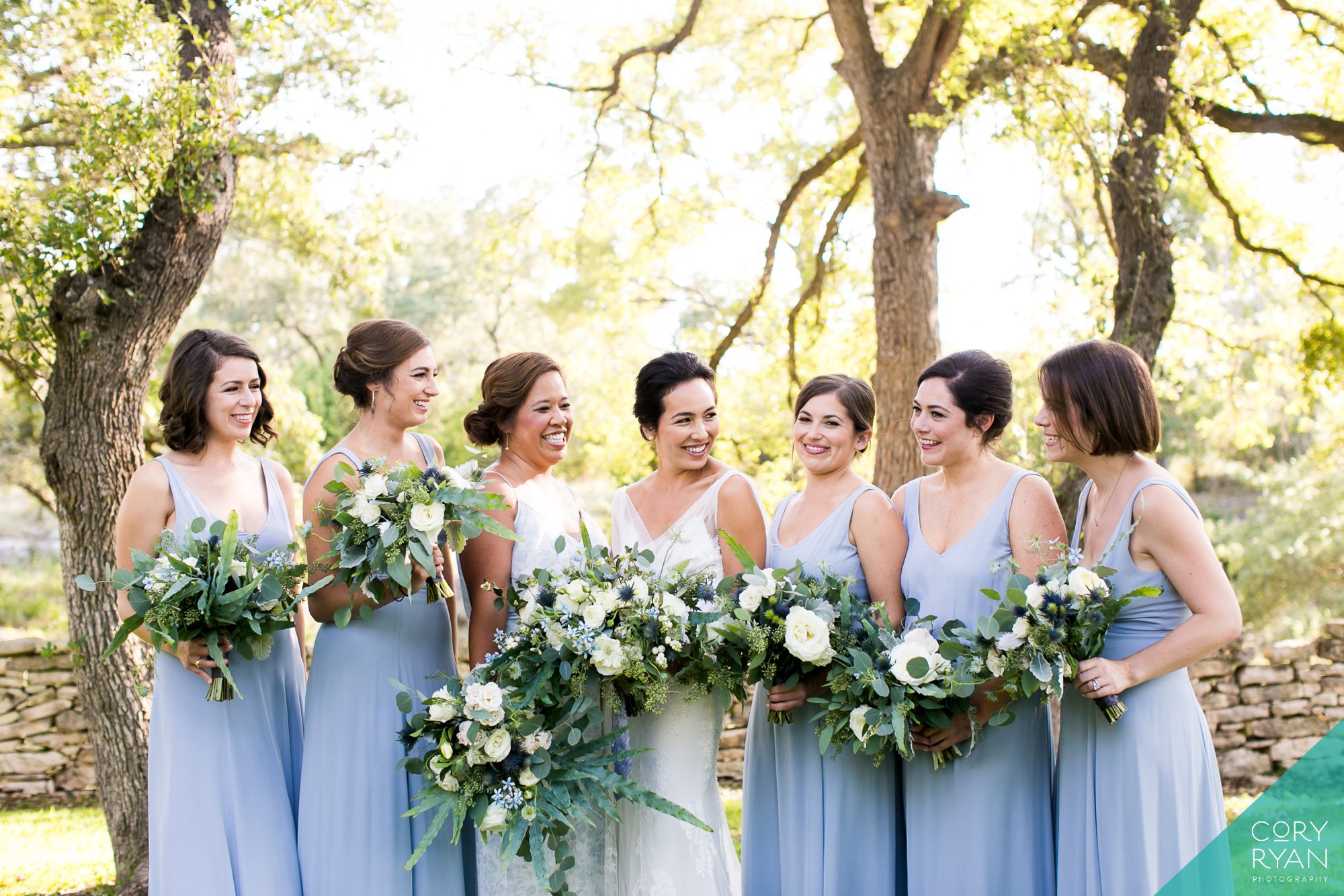 bride with bridesmaids at Addison Grove