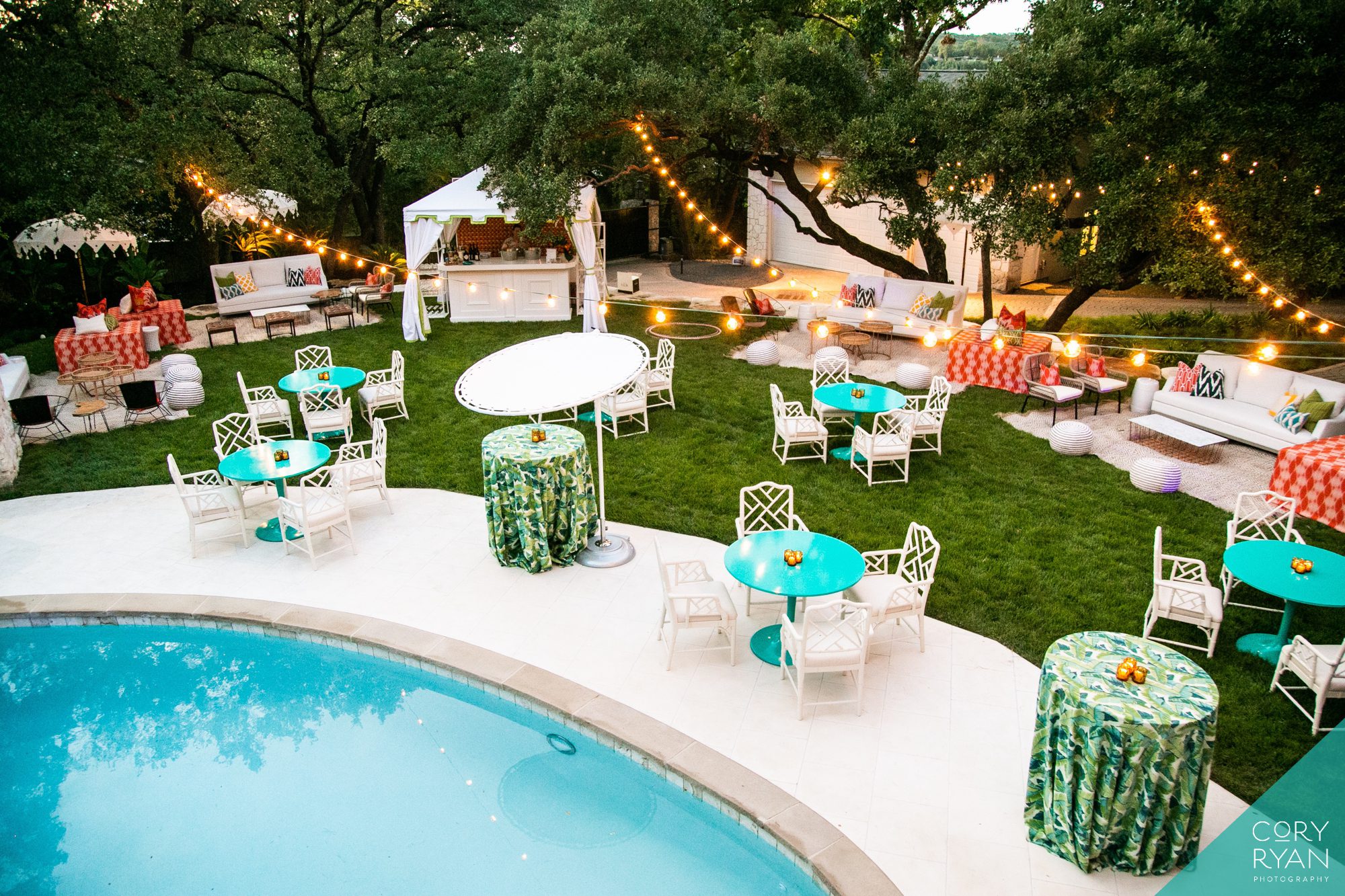 backyard pool wedding