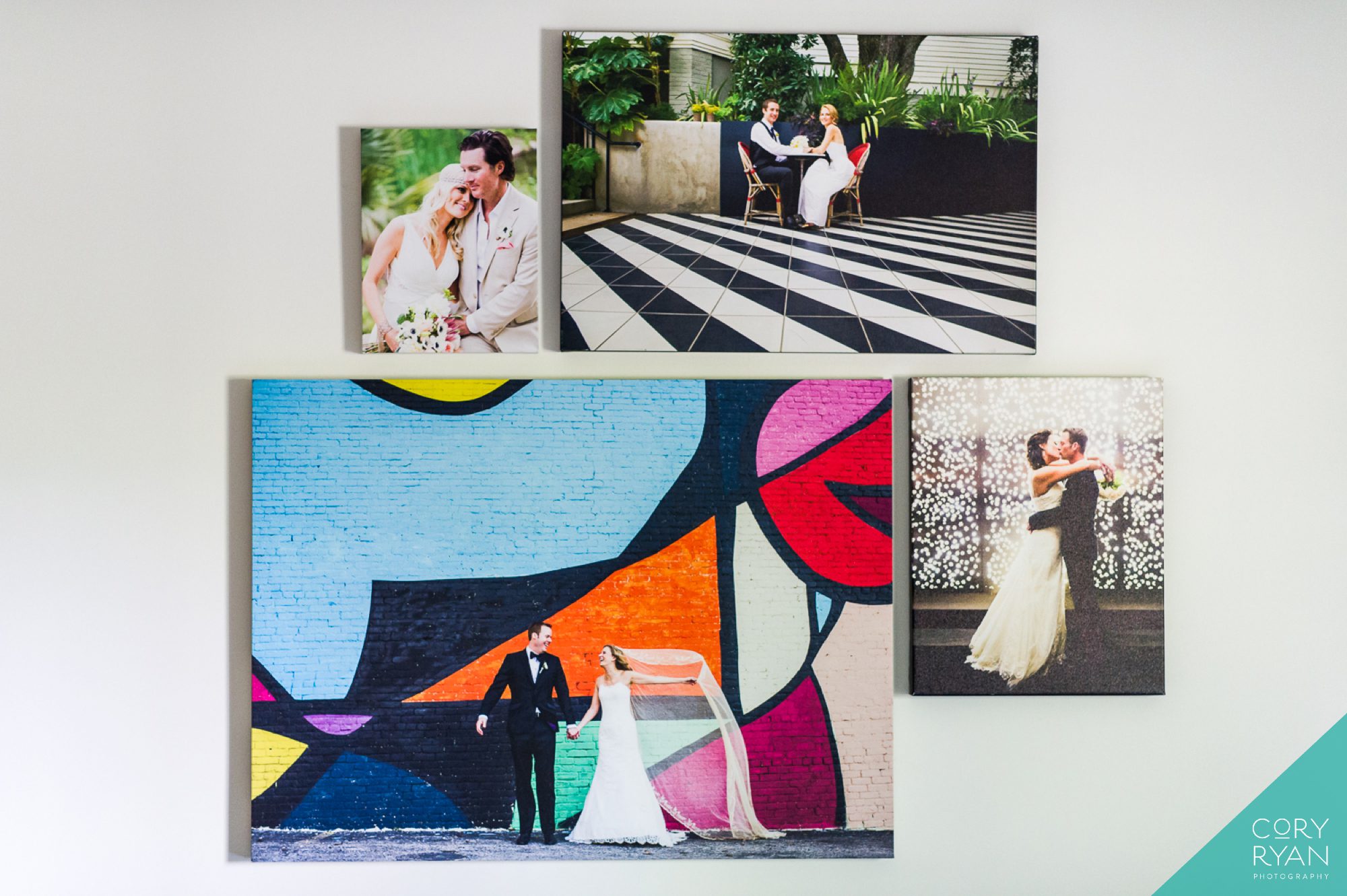 wall art with wedding photos